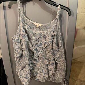 Lucky Brand Light Blue Floral Ruffle Camisole